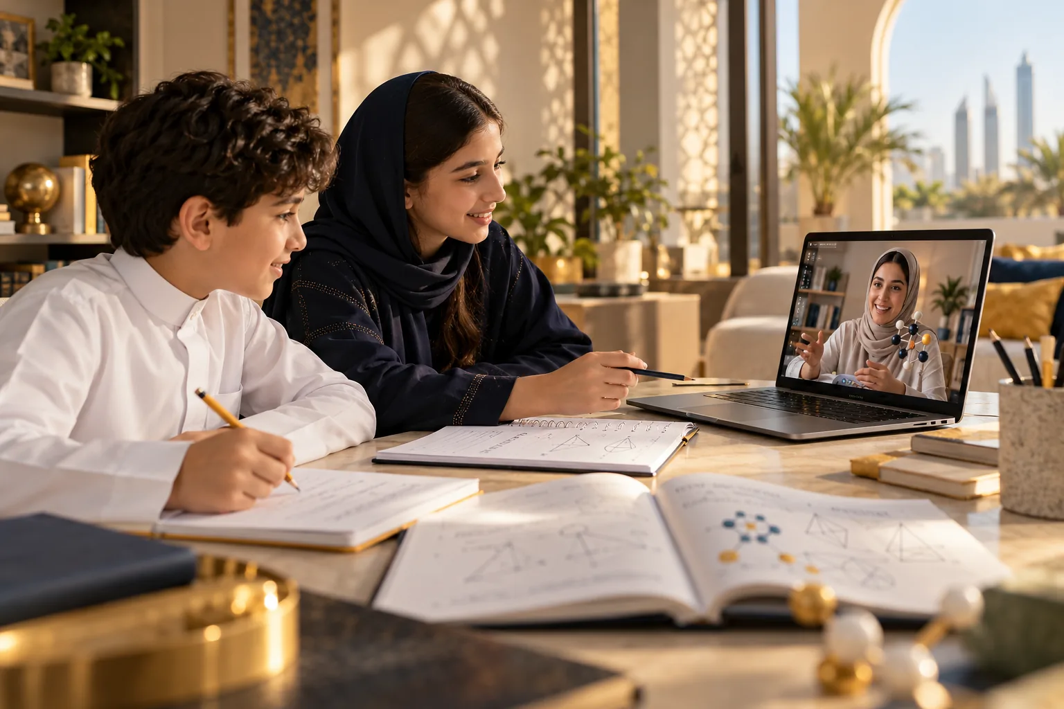 A focused Sateha Gulf online lesson